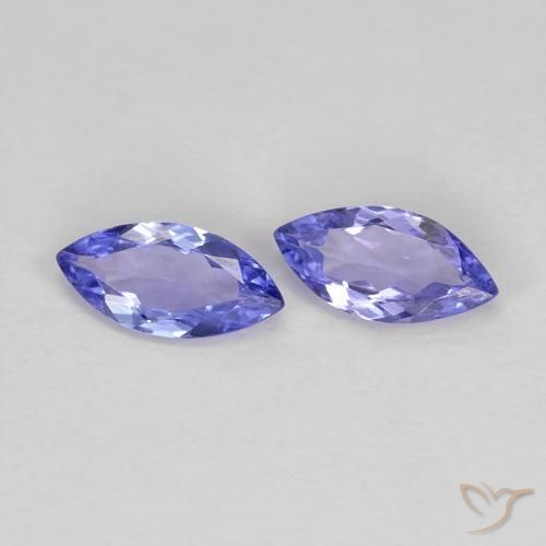Gemas de Tanzanita Azul violeta intenso natural de 0.61 ct, Marquesa, VS