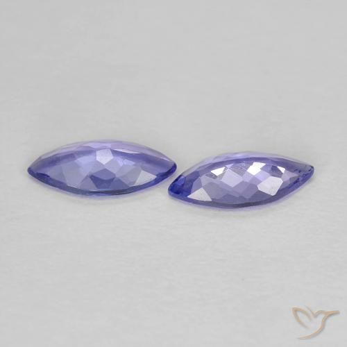 Gemas de Tanzanita Azul violeta intenso natural de 0.61 ct, Marquesa, VS