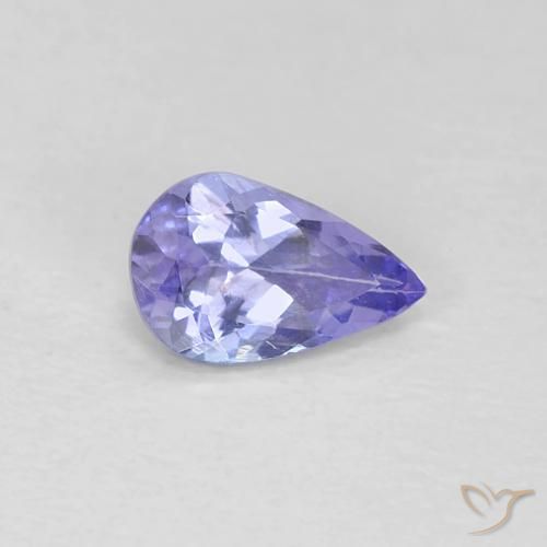 Tanzanita Azul violeta intenso natural de 0.38 ct, En forma de pera, VVS-VS