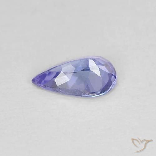 Tanzanita Azul violeta intenso natural de 0.38 ct, En forma de pera, VVS-VS