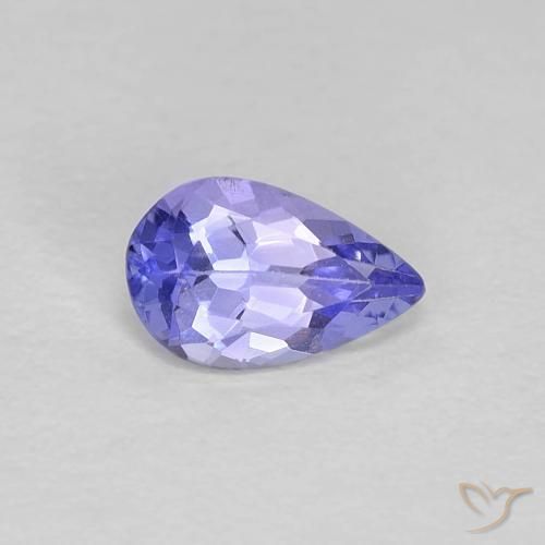Tanzanita Azul eléctrico natural de 0.37 ct, En forma de pera, VVS