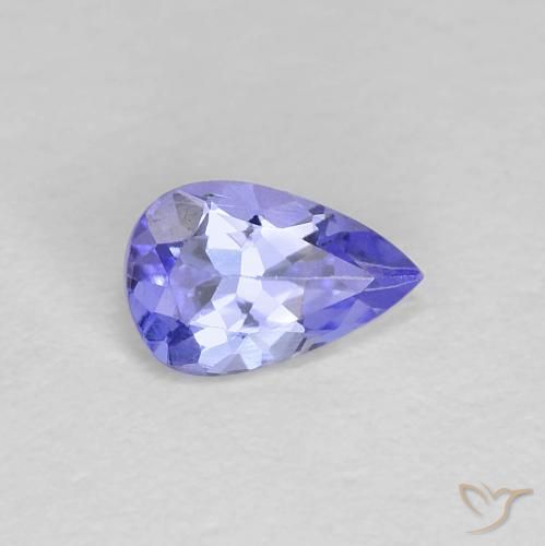Tanzanita azul natural de 0,38 ct, en forma de pera, VVS