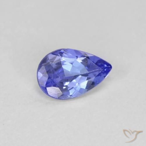 Tanzanita Azul violeta intenso natural de 0.34 ct, En forma de pera, VS