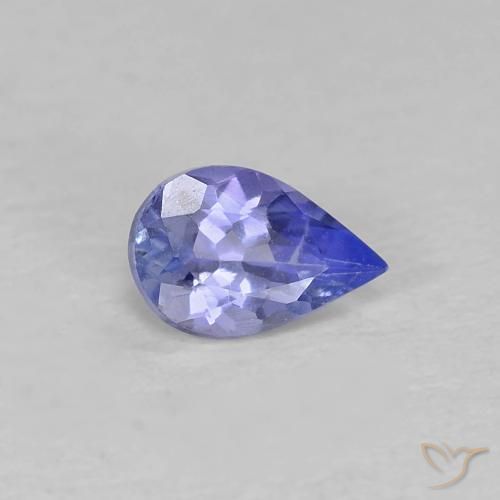 Tanzanita Azul violeta intenso natural de 0.37 ct, En forma de pera, VS