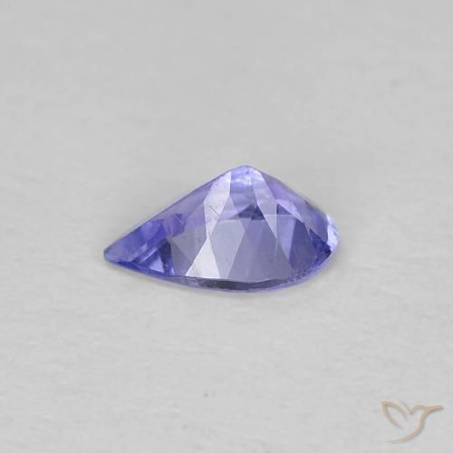 Tanzanita Azul violeta intenso natural de 0.36 ct, En forma de pera, VVS-VS