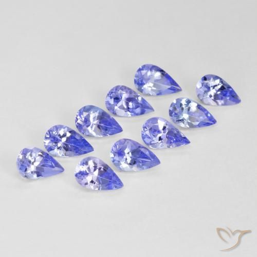 Gemas de Tanzanita Azul intenso natural de 2.46 ct, En forma de pera, VS