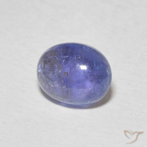Tanzanita Azul violeta intenso natural de 2.42 ct, Ovalada, Transparente