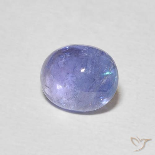Tanzanita Azul violeta intenso natural de 2.57 ct, Ovalada, Transparente