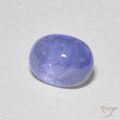 Tanzanita Azul violeta intenso natural de 2.92 ct, Ovalada, Transparente