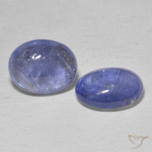 Gemas de Tanzanita Azul violeta intenso natural de 6.32 ct, Ovalada, Transparente