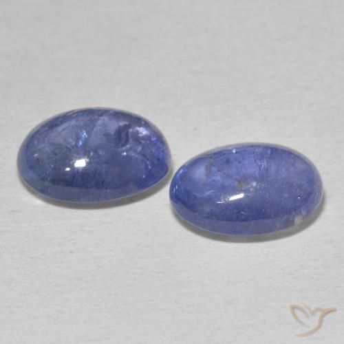 Gemas de Tanzanita Azul violeta intenso natural de 6.32 ct, Ovalada, Transparente