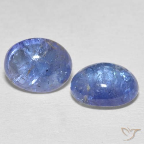 Gemas de Tanzanita Azul violeta claro natural de 6.95 ct, Ovalada, Transparente