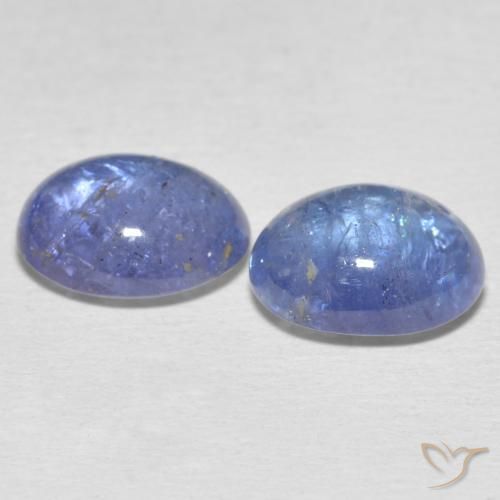 Gemas de Tanzanita Azul violeta claro natural de 6.95 ct, Ovalada, Transparente