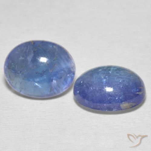 Gemas de Tanzanita Azul violeta claro natural de 7.22 ct, Ovalada, Transparente