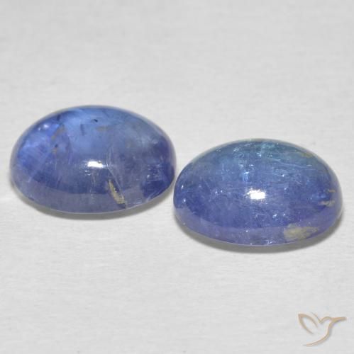 Gemas de Tanzanita Azul violeta claro natural de 7.22 ct, Ovalada, Transparente