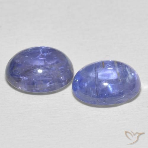 Gemas de Tanzanita Azul púrpura claro natural de 7.21 ct, Ovalada, Transparente