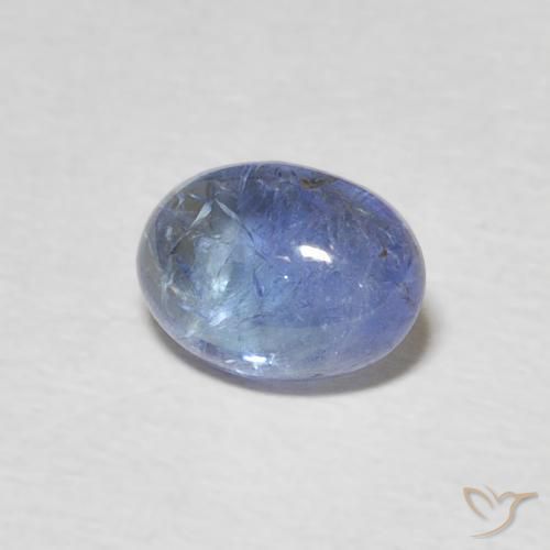 Tanzanita Azul violeta claro natural de 1.54 ct, Ovalada, Transparente