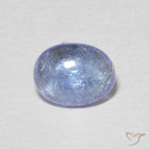 1.53ct Natural Azul púrpura claro tanzanita, Ovalada, Transparente