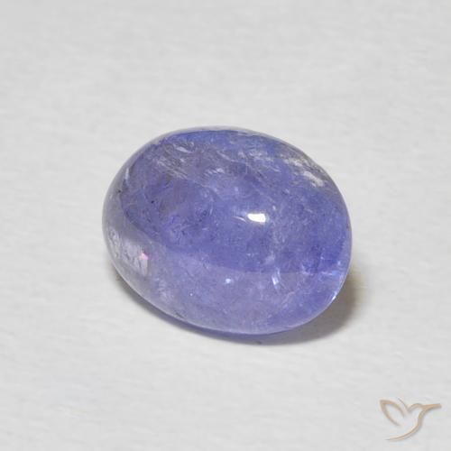 Tanzanita Azul violeta intenso natural de 2.10 ct, Ovalada, Transparente