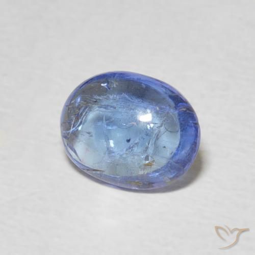 Tanzanita Azul violeta claro natural de 1.33 ct, Ovalada, Transparente
