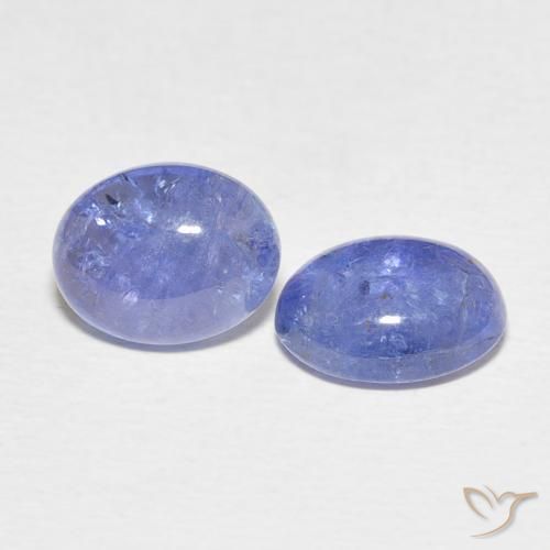 Gemas de Tanzanita Azul violeta claro natural de 4.91 ct, Ovalada, Transparente