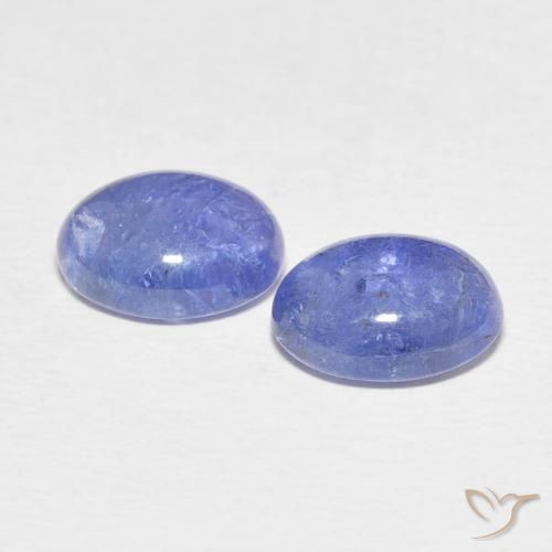Gemas de Tanzanita Azul violeta claro natural de 4.91 ct, Ovalada, Transparente