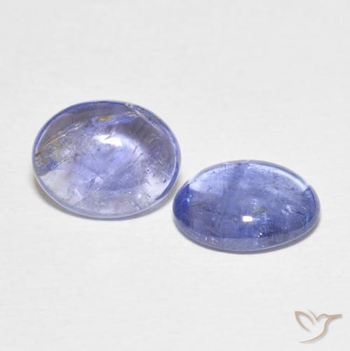 Gemas de Tanzanita Azul púrpura claro natural de 5.78 ct, Ovalada, Transparente