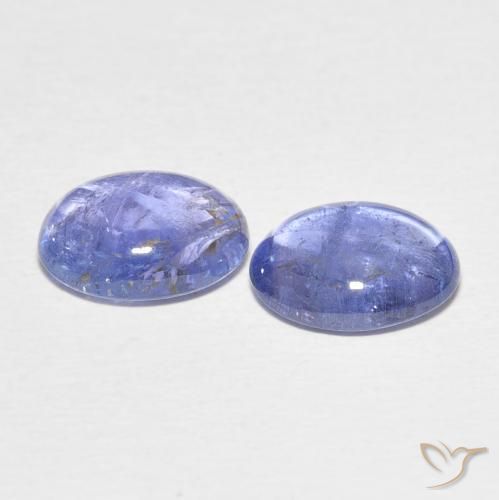 Gemas de Tanzanita Azul púrpura claro natural de 5.78 ct, Ovalada, Transparente