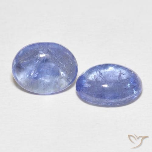 Gemas de Tanzanita Celeste natural de 6.45 ct, Ovalada, Transparente