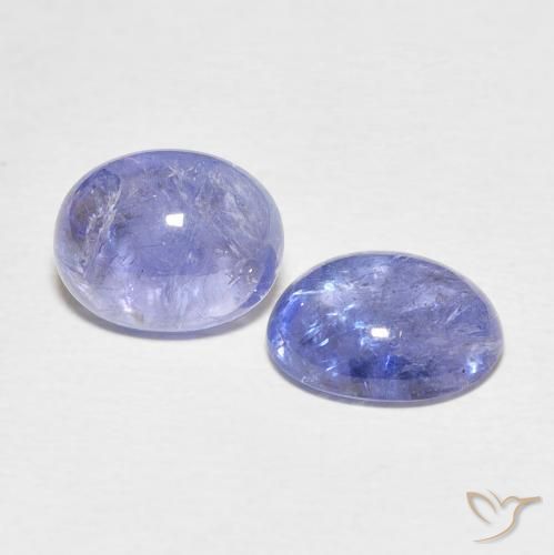 Gemas de Tanzanita Azul púrpura claro natural de 6.45 ct, Ovalada, Transparente