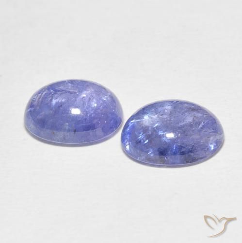 Gemas de Tanzanita Azul púrpura claro natural de 6.45 ct, Ovalada, Transparente