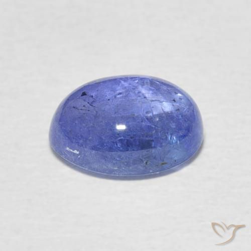 Tanzanita Azul violeta intenso natural de 2.56 ct, Ovalada, Transparente