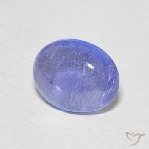 Tanzanita Azul violeta intenso natural de 2.09 ct, Ovalada, Transparente