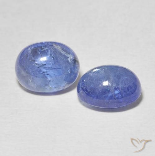 Gemas de Tanzanita Azul marino medio natural de 6.15 ct, Ovalada, Transparente