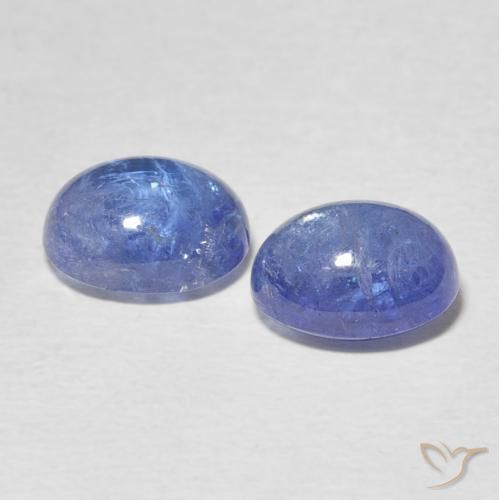 Gemas de Tanzanita Azul marino medio natural de 6.15 ct, Ovalada, Transparente