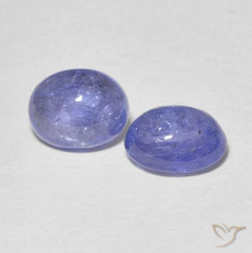 Gemas de Tanzanita Azul violeta intenso natural de 5.21 ct, Ovalada, Transparente
