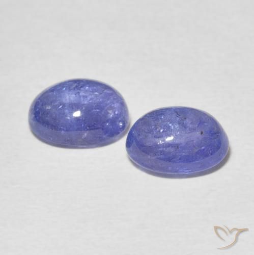 Gemas de Tanzanita Azul violeta intenso natural de 5.21 ct, Ovalada, Transparente