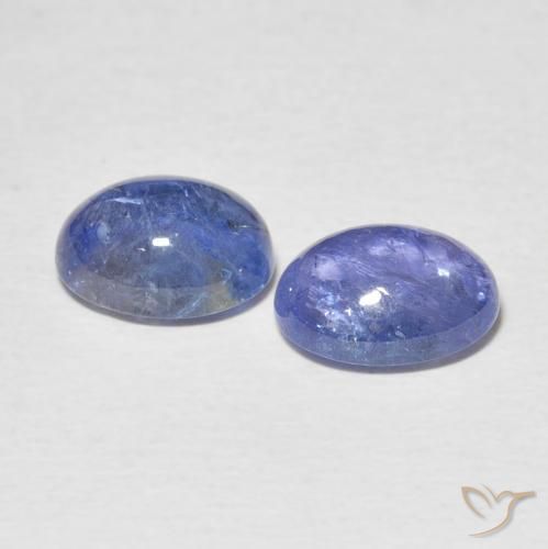Gemas de Tanzanita Azul intenso natural de 4.92 ct, Ovalada, Transparente