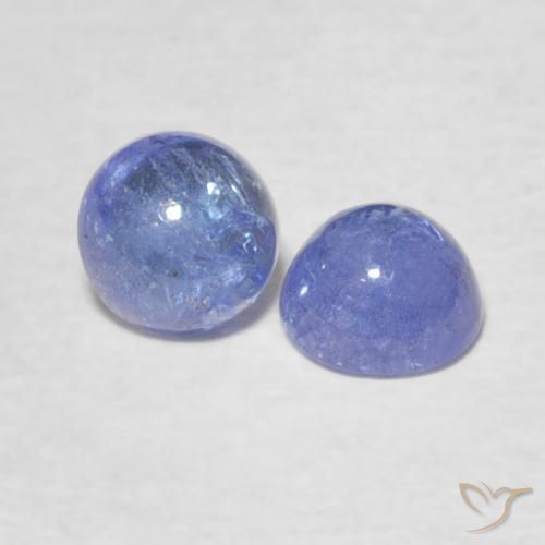 Gemas de Tanzanita Azul violeta claro natural de 1.35 ct, Redondo, Transparente