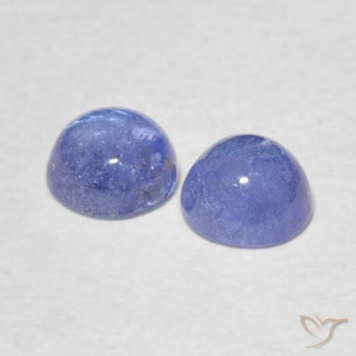 Gemas de Tanzanita Azul violeta claro natural de 1.35 ct, Redondo, Transparente