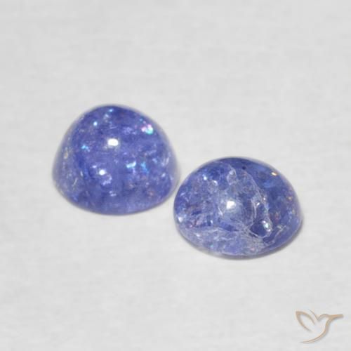 Gemas de Tanzanita Azul violeta intenso natural de 1.24 ct, Redondo, Transparente