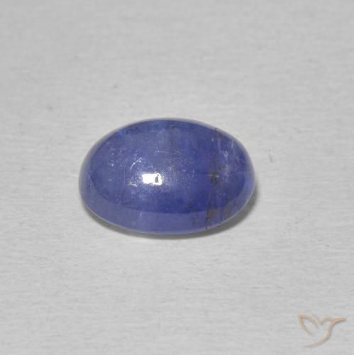 Tanzanita Azul violeta intenso natural de 2.86 ct, Ovalada, Translúcido