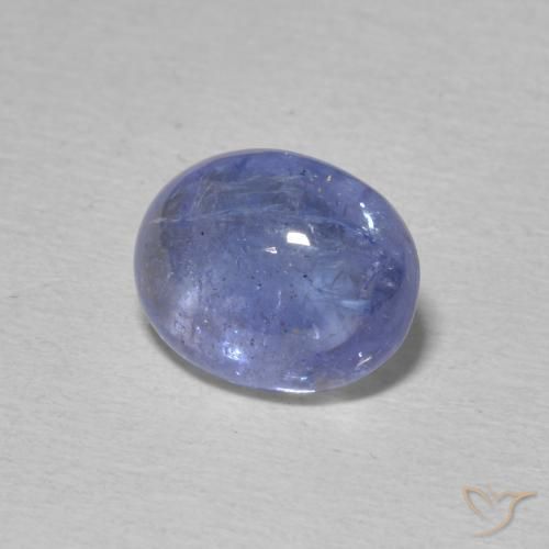 Tanzanita Azul violeta intenso natural de 3.74 ct, Ovalada, Transparente