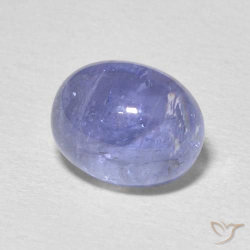 Tanzanita Azul violeta claro natural de 4.40 ct, Ovalada, Transparente