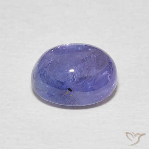 Tanzanita Azul violeta intenso natural de 3.22 ct, Ovalada, Transparente