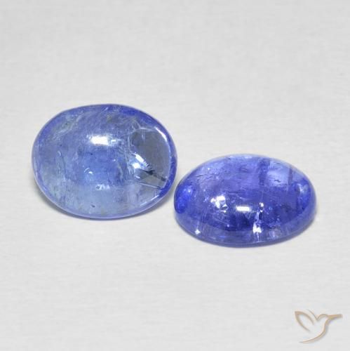 Gemas de Tanzanita Azul violeta intenso natural de 5.66 ct, Ovalada, Transparente