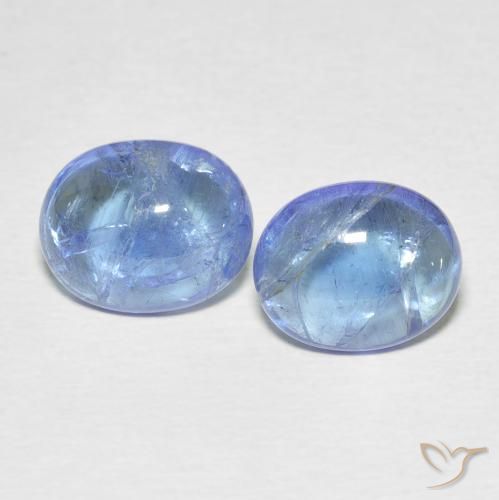 6.17ctw Natural Azul púrpura claro tanzanita, Ovalada, Transparente