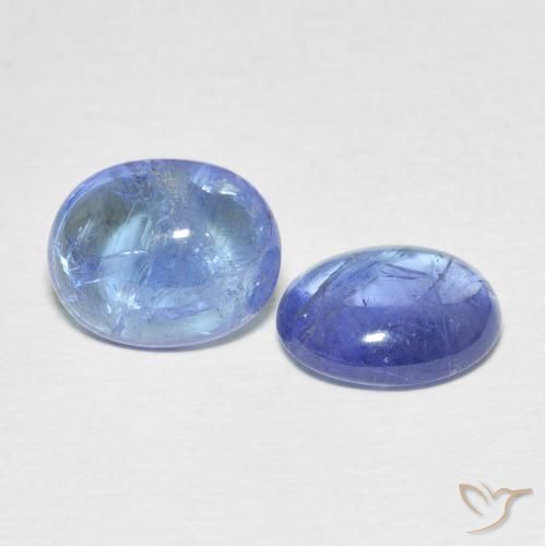 Gemas de Tanzanita Azul púrpura claro natural de 6.17 ct, Ovalada, Transparente