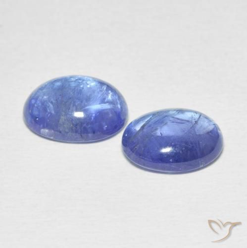 Gemas de Tanzanita Azul púrpura claro natural de 6.17 ct, Ovalada, Transparente