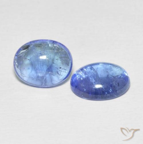 Gemas de Tanzanita Azul violeta claro natural de 5.86 ct, Ovalada, Transparente